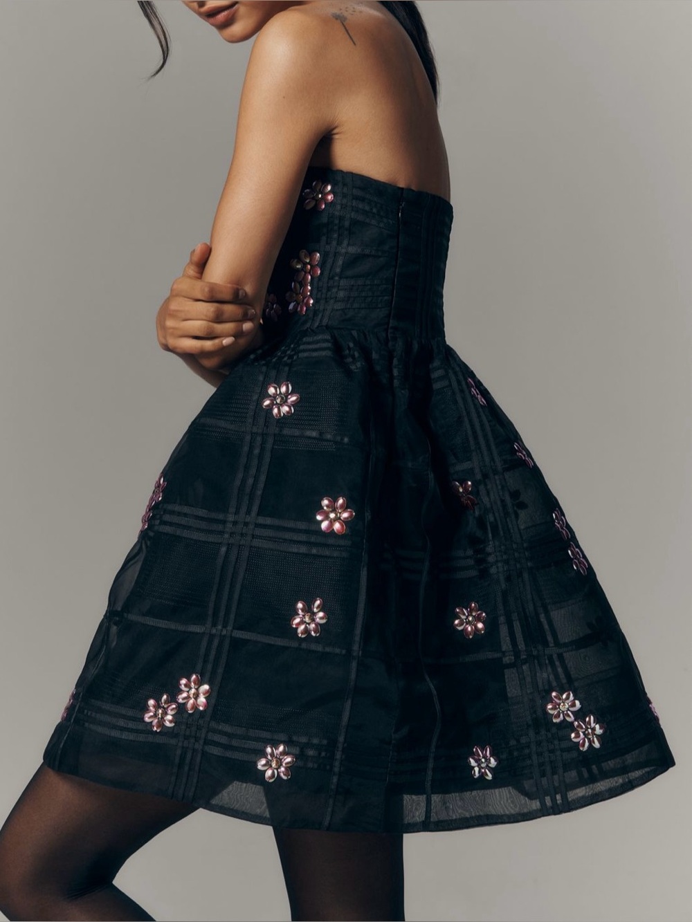 Maeve Strapless Embellished Fit & Flare Mini Dress Size Small